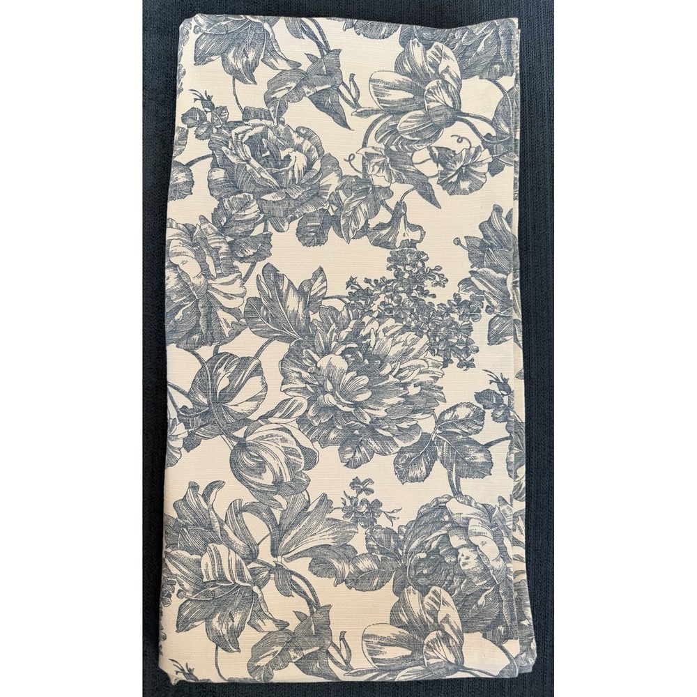 Vintage Waverly Garden Room Toile Blue Floral Curtain Panel 42 X 84 Single 1 PC